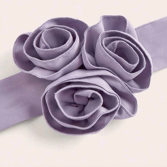 Women Floral Applique Waistbelt Long Sleeve Jacket And Pant Elegant 2pcs Set - Picture 3 of 4